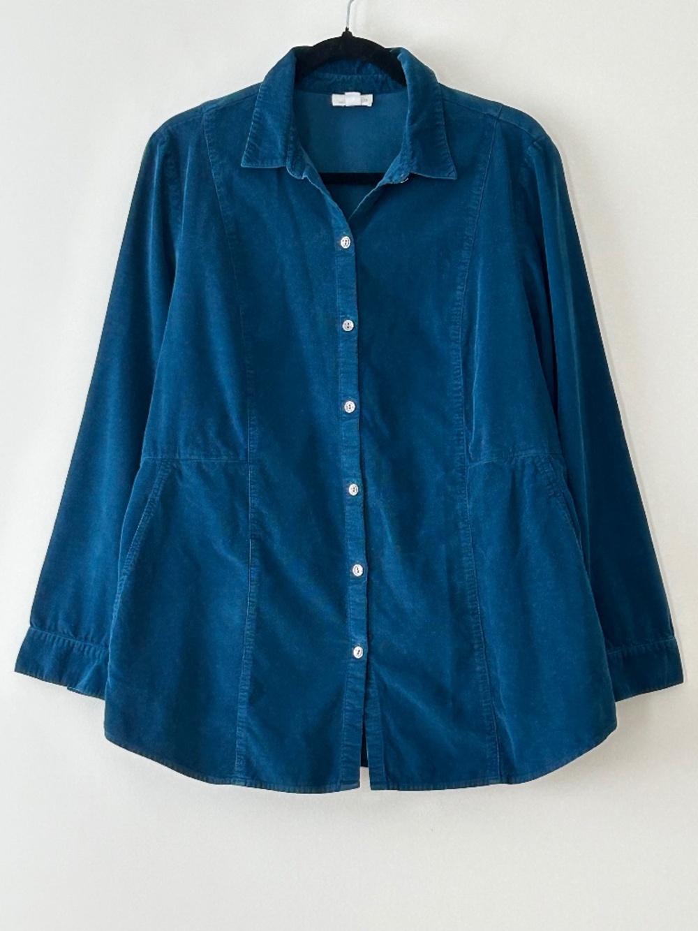 J. Jill 100% Cotton Blue Corduroy Shirt Jacket